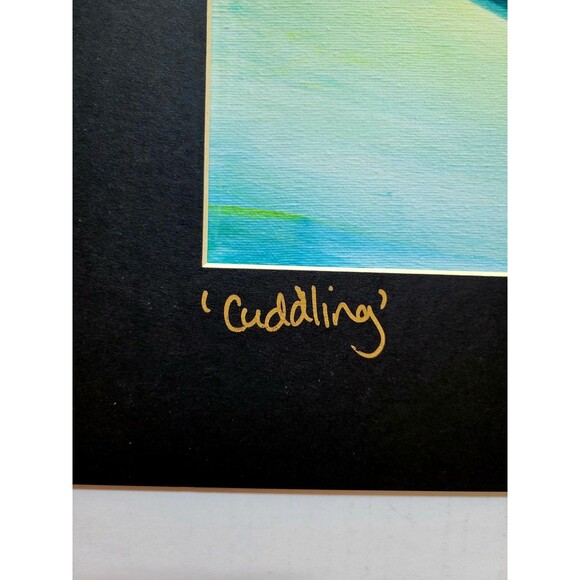 Debbie Arambula Art Print "CUDDLING" Heart Artist Signed 20x16 Mat Gilroy CA - Picture 7 of 9